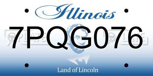 7PQG076 Illinois License Plate