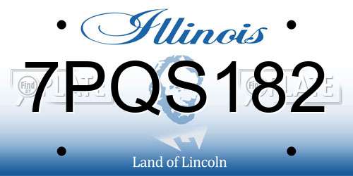 7PQS182 Illinois License Plate