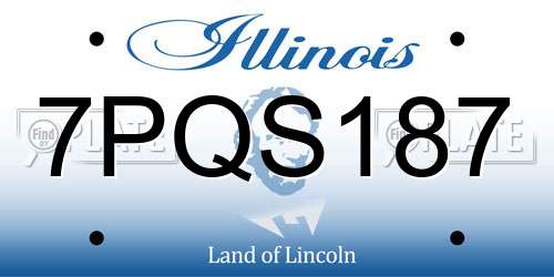 7PQS187 Illinois License Plate