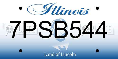 7PSB544 Illinois License Plate