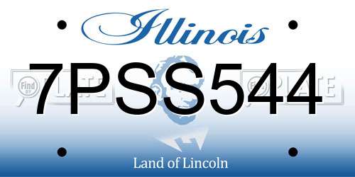 7PSS544 Illinois License Plate