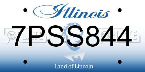 7PSS844 Illinois License Plate