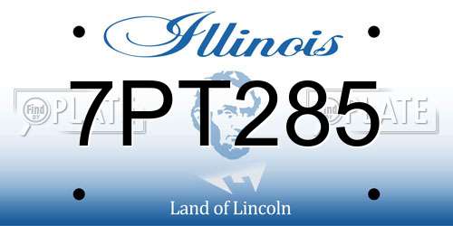 7PT285 Illinois License Plate