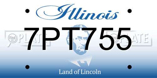 7PT755 Illinois License Plate