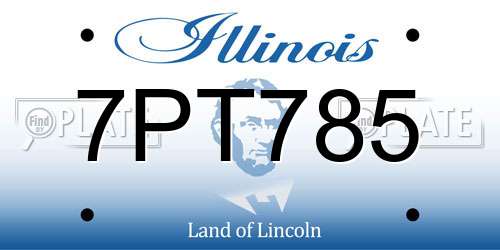 7PT785 Illinois License Plate