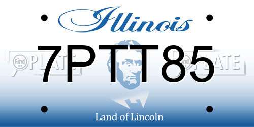 7PTT85 Illinois License Plate
