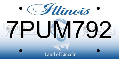 7PUM792 Illinois License Plate