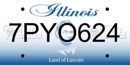 7PYO624 Illinois License Plate