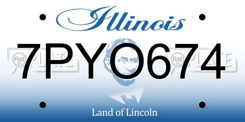 7PYO674 Illinois License Plate