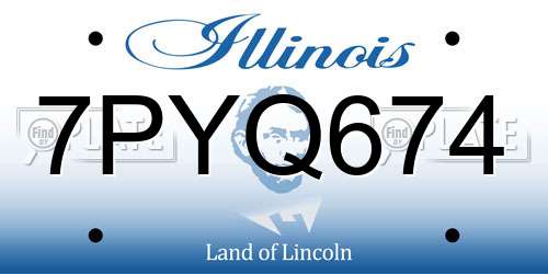 7PYQ674 Illinois License Plate