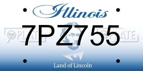 7PZ755 Illinois License Plate