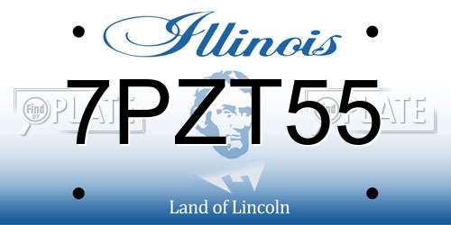 7PZT55 Illinois License Plate
