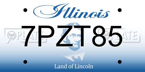 7PZT85 Illinois License Plate