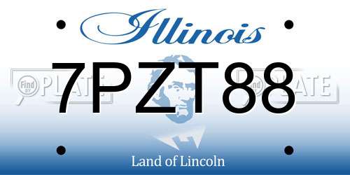 7PZT88 Illinois License Plate