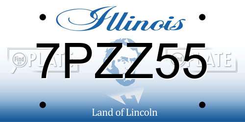 7PZZ55 Illinois License Plate