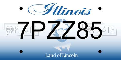 7PZZ85 Illinois License Plate