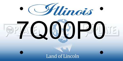 7Q00P0 Illinois License Plate
