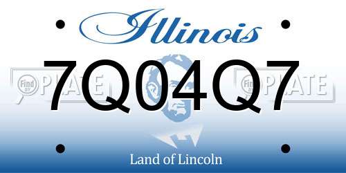7Q04Q7 Illinois License Plate