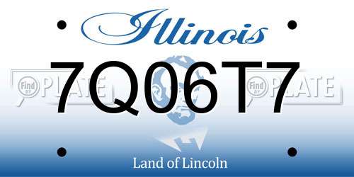 7Q06T7 Illinois License Plate