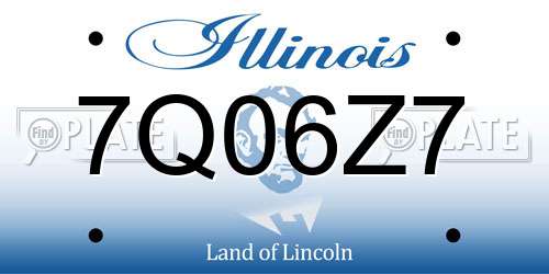 7Q06Z7 Illinois License Plate