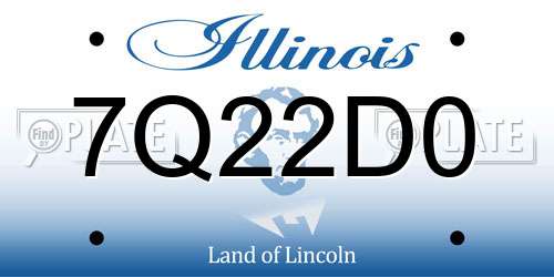 7Q22D0 Illinois License Plate