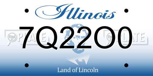 7Q22O0 Illinois License Plate