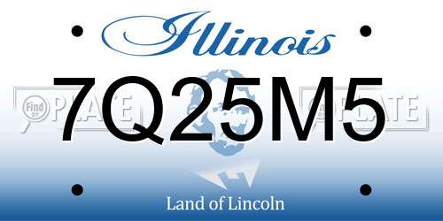7Q25M5 Illinois License Plate