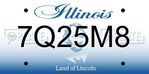 7Q25M8 Illinois License Plate