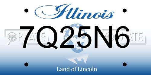 7Q25N6 Illinois License Plate