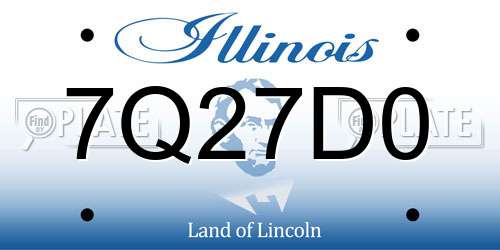 7Q27D0 Illinois License Plate