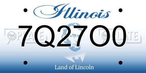 7Q27O0 Illinois License Plate