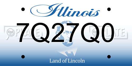 7Q27Q0 Illinois License Plate