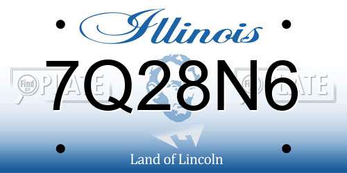 7Q28N6 Illinois License Plate