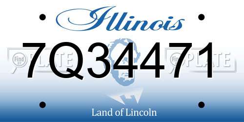 7Q34471 Illinois License Plate