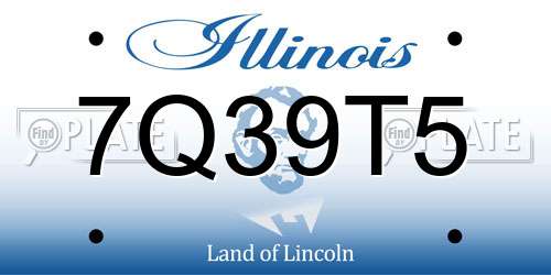 7Q39T5 Illinois License Plate
