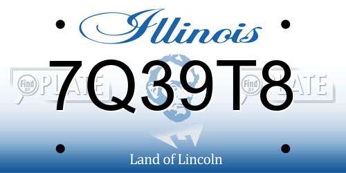 7Q39T8 Illinois License Plate