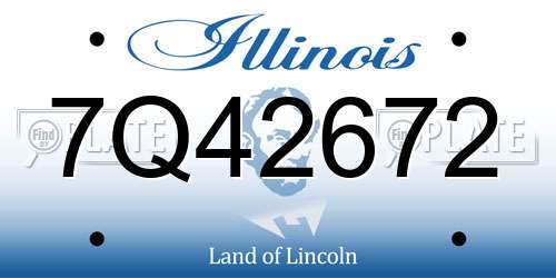 7Q42672 Illinois License Plate