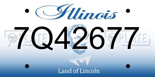 7Q42677 Illinois License Plate
