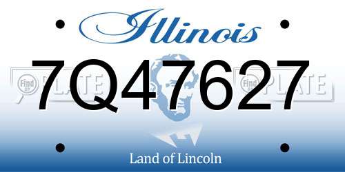 7Q47627 Illinois License Plate