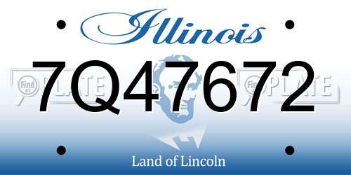 7Q47672 Illinois License Plate