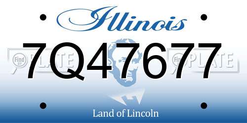 7Q47677 Illinois License Plate