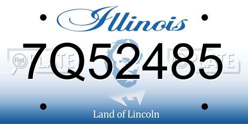 7Q52485 Illinois License Plate