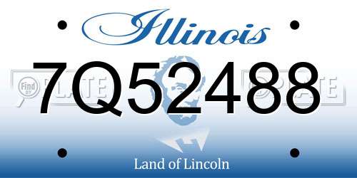 7Q52488 Illinois License Plate