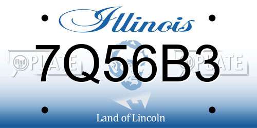 7Q56B3 Illinois License Plate
