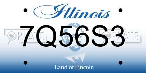 7Q56S3 Illinois License Plate