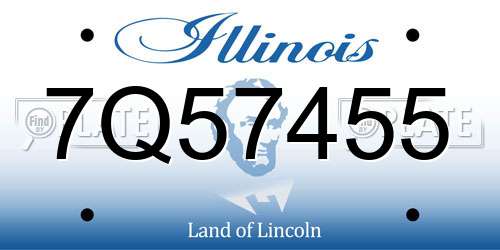 7Q57455 Illinois License Plate
