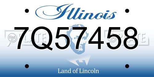 7Q57458 Illinois License Plate