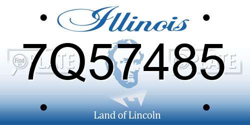 7Q57485 Illinois License Plate