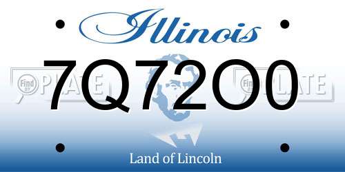 7Q72O0 Illinois License Plate