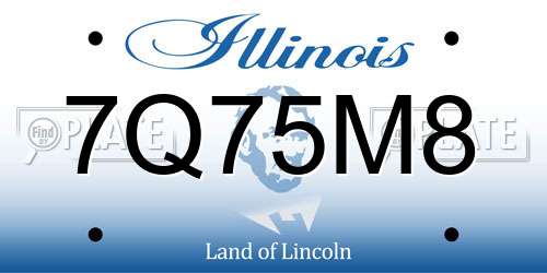 7Q75M8 Illinois License Plate